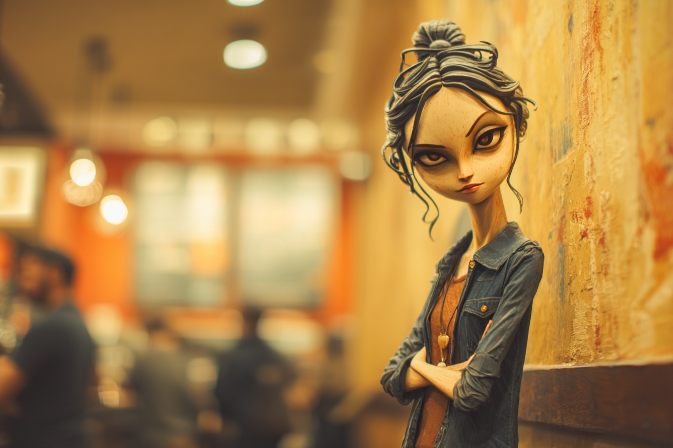 Tiny looking unimpressed at peasants